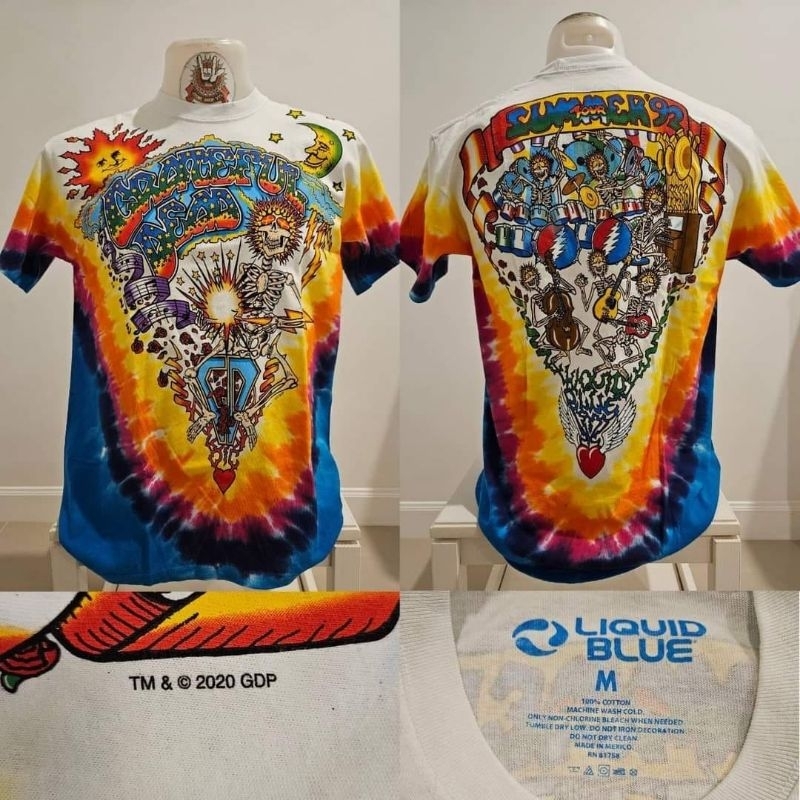 🌍Liquid blue Grateful Dead OVP Vintage เสื้อมัดย้อม งานลิขสิทธิ์แท้ มือ1 ลิขขวิดบลู