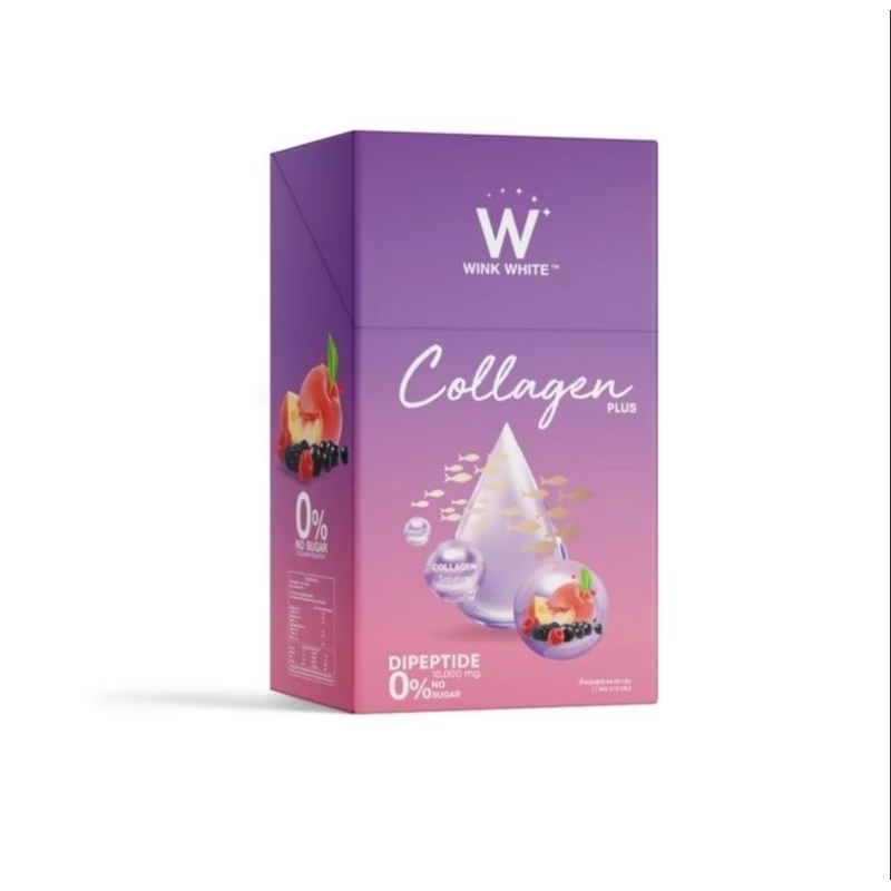 Wink White W Collagen Plus & Pure DiPeptide วิงค์ไวท์ คอลลาเจนไดเปปไทด์ เข้มข้นกว่าคอลลาเจนทั่วไป30เ