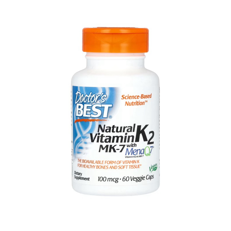 วิตามิน K2 ในรูปแบบ MK-7 จาก Doctor's Best วิตามิน K2 MK-7 ธรรมชาติพร้อม MenaQ7 ขนาด 100 มคก. บรรจุแ