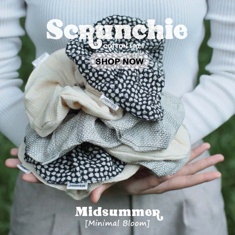 โดนัทรัดผม Scrunchies.พร้อมส่ง.ผ้าฝ้าย.minimal bloom