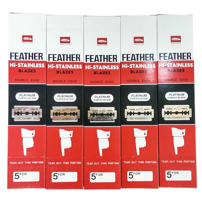 ใบมีดขนนก 2 คม สำหรับใส่มีดโกน 1 ตลับ 5 ใบมีด