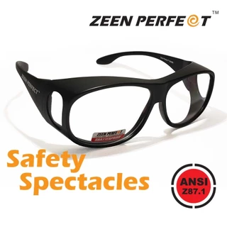 แว่น Safety ZEEN PERFECT แบบสวมทับแว่นสายตาได้ มีกระบังด้านข้าง