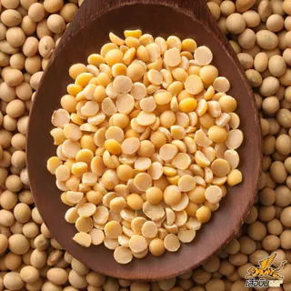 ถั่วเหลืองดิบผ่าซีก 1 กิโลกรัม ตราเสือบิน | Hulled Split Soya Beans