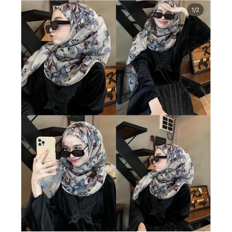 🖤New Hijab🖤 ผ้าคลุมวิสคอส พันยาว วิสคอสลายในตัว รุ่นใหม่