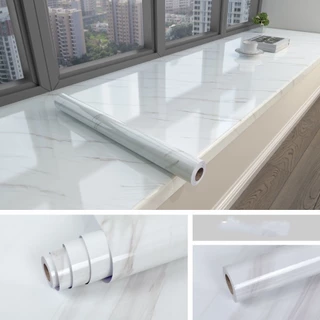 วอลเปเปอร์หินอ่อน กันน้ำมัน วอลเปเปอร์ wallpaper ติดผนัง 60*500cm ในห้องครัว มีกาวในตัว กันน้ำ ใช่นาน PVC