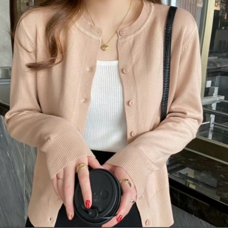 เสื้อคลุมคาร์ดิแกนทรงคอกลมลุคคุณหนู เสื้อคลุมสำหรับผู้หญิง รุ่นKLOM