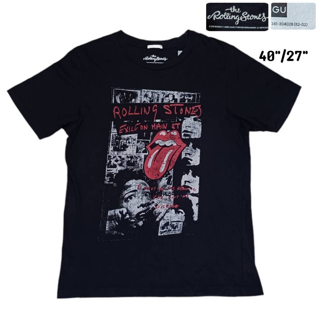 THE ROLLING STONE SHIRT  เสื้อวง เสื้อยืดคอตตอล เดอะ โรลลิ่งสโตน สีดำ มือสอง สภาพดีมาก