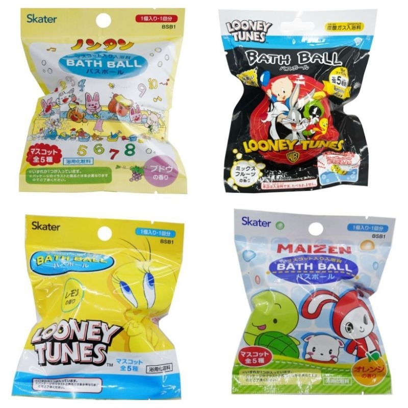 (1ถุง)สุ่มลุ้นข้างใน  bath ball nontan looney toones tweety maizen 60g. skater shobido
