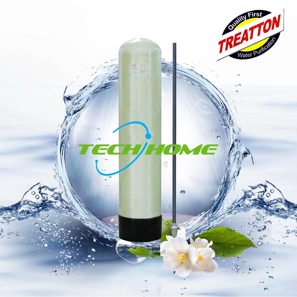 TREATTON FRP Storage Tank ถังไฟเบอร์กลาส 150 PSI Size 14" x 65" (2.5") # Natural Color + ท่อแกนกลาง