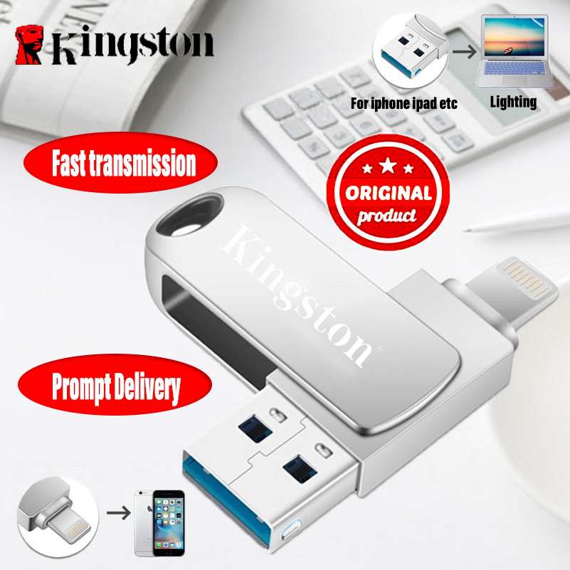 Kingston flashdrive แฟลชไดรฟ์ Usb 1TB 3 in 1 Otg Pendrive สําหรับ iPhone อุปกรณ์จัดเก็บข้อมูลภายนอก 