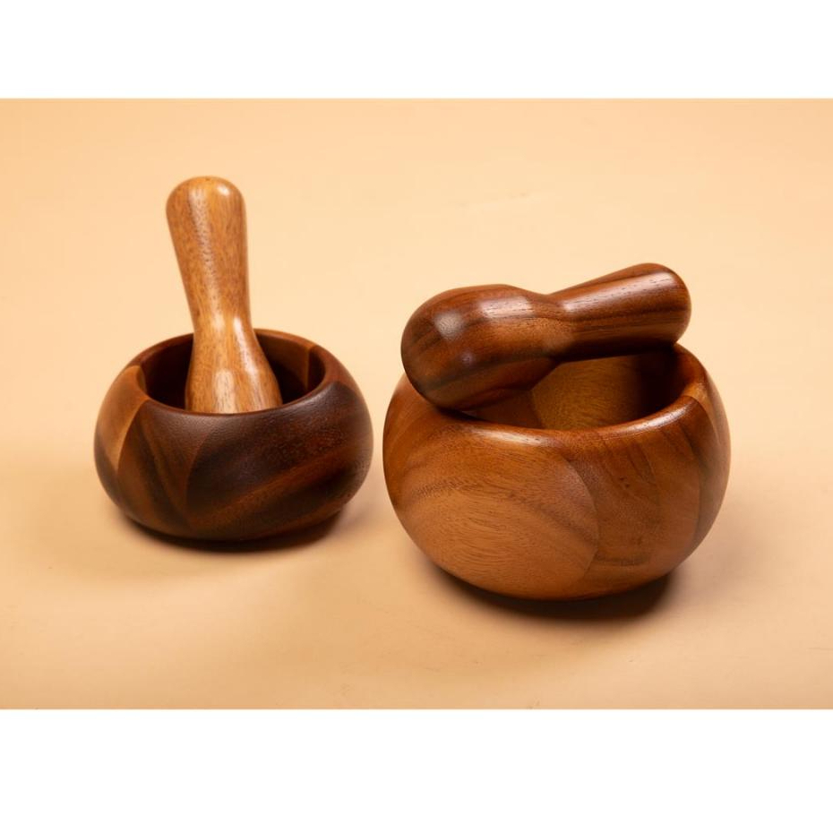 [CLEARANCE ลดราคา 50%] BILLI DESIGN [MORTAR & PESTLE] ชุดครกเเละสากทรงก้นมน ขนาดเล็กเเละใหญ่