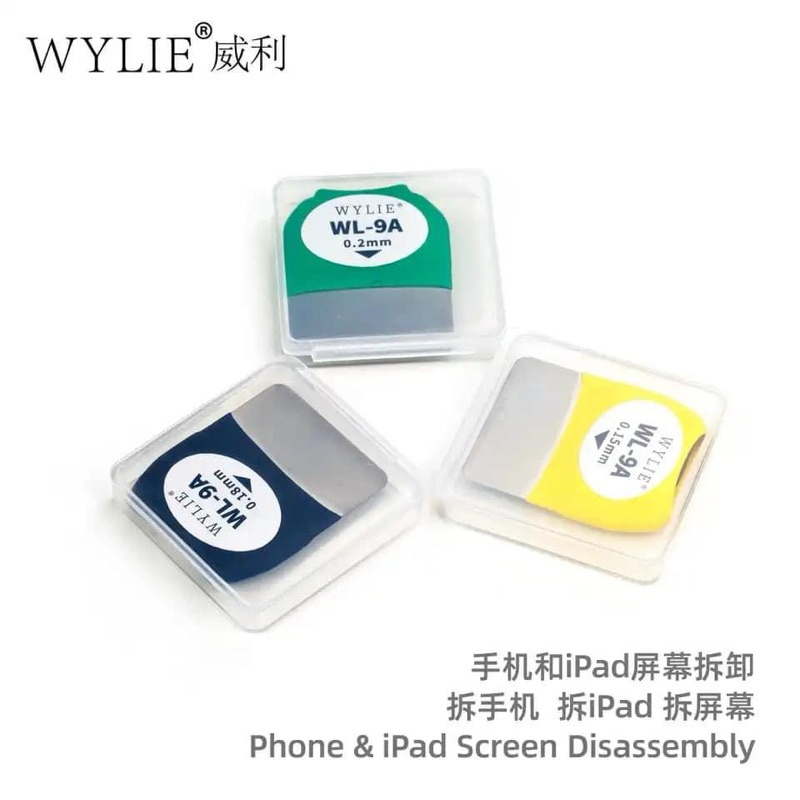 Wylie WL-9A จอแอลซีดีเปิดโลหะการ์ดหนา0.15/0.18/0.2มมหน้าจอแงะใบมีดสำหรับโทรศัพท์มือถือ LCD เครื่องมือเปิด