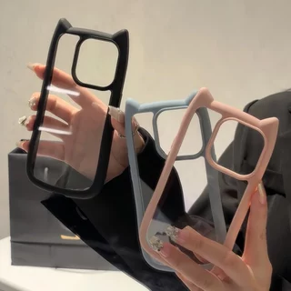 Ins 3D แมวหูสําหรับ เคสไอโฟน for iPhone 17 16 11 13 12 15 14 ProMAX XR X XS เคสไอโฟน11 องกันลายนิ ้วมือโทรศัพทมือถือกรณี