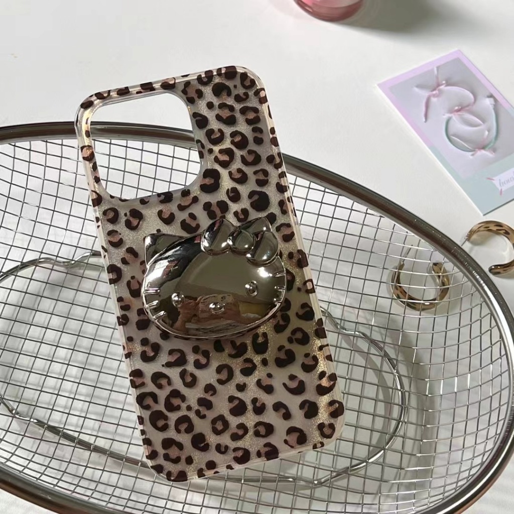 การออกแบบใหม่ล่าสุด เคสโทรศัพท์มือถือ กันกระแทก พิมพ์เสือดาว hello kitty griptok สําหรับ iPhone 15 14 13 12 Pro Max 11