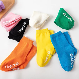 พร้อมส่ง ถุงเท้าเด็ก กันลื่น ผ้าหนา 0-12ขวบ ถุงเท้าสีพื้น