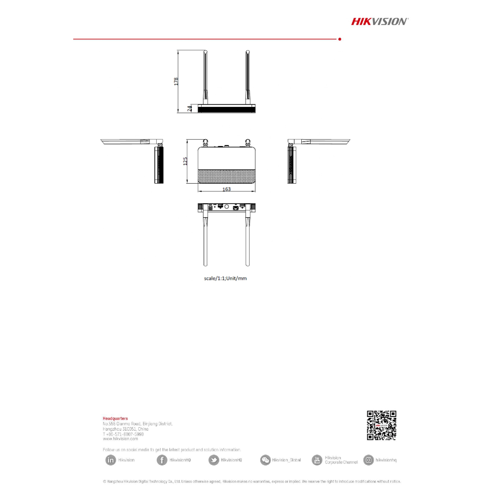 HIKVISION ชุดกล้องวงจรปิด WIFI KIT 4CH 2MP (กระบอก+โดม) พูดคุยโต้ตอบได้ ต่อจอไม่ได้ รุ่น NKS422W03H