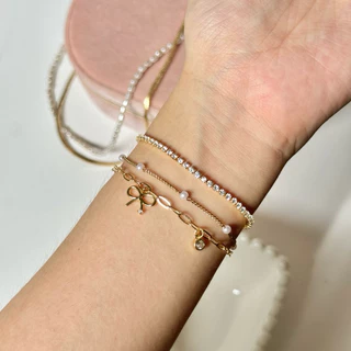Trophies.co - Gemmy Bracelet กำไลเพชร สร้อยข้อมือเพชร (Size 14 / 16 ) รบกวนวัดขนาดก่อนไม่รับเปลี่ยน/คืนสินค้า : (BR-003)