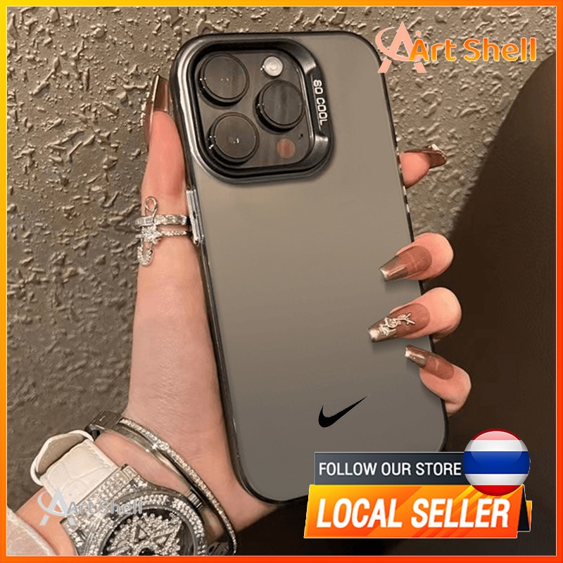 โลหะชุบโลหะด้วยไฟฟ้า ไอโฟน อิโลโกนิค for 11 iPhone 12 13 14 15Pro MAX X XS XR 7 8Plus เคสโทรศัพท์