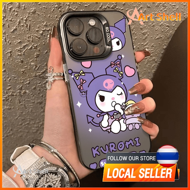 โลหะชุบโลหะด้วยไฟฟ้า ไอโฟน เม้งเม้งคุโลมิ for 11 iPhone 12 13 14 15Pro MAX X XS XR 7 8Plus เคสโทรศัพท์