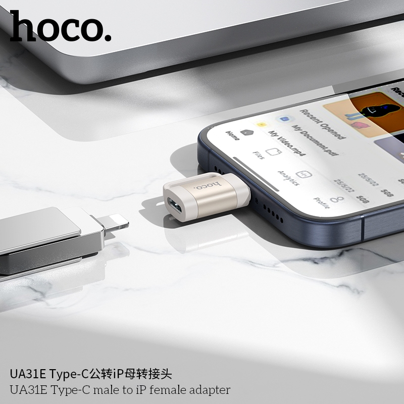 HOCO UA31E OTG ตัวแปลงอะแดปเตอร์ สำหรับ Type-C to iOS Mini Connector การถ่ายโอนข้อมูลได้ - รูปที่ 5