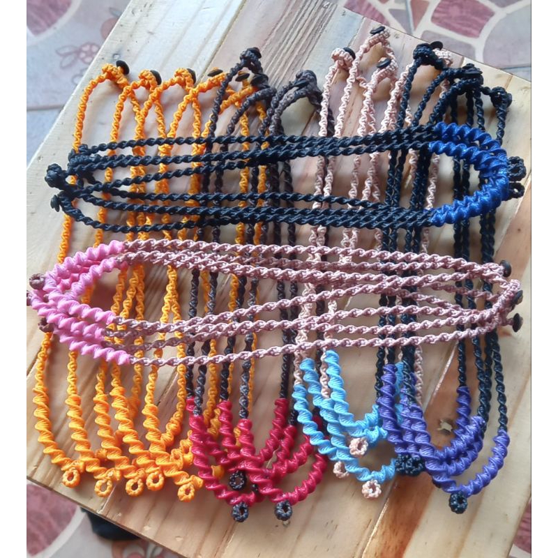 สร้อยเชือกเทียนถักสำหรับเด็กหรือผู้ใหญ่ลายเกลียวสั้นใส่สะบายไม่ระคายคอไม่เหม็นอับ