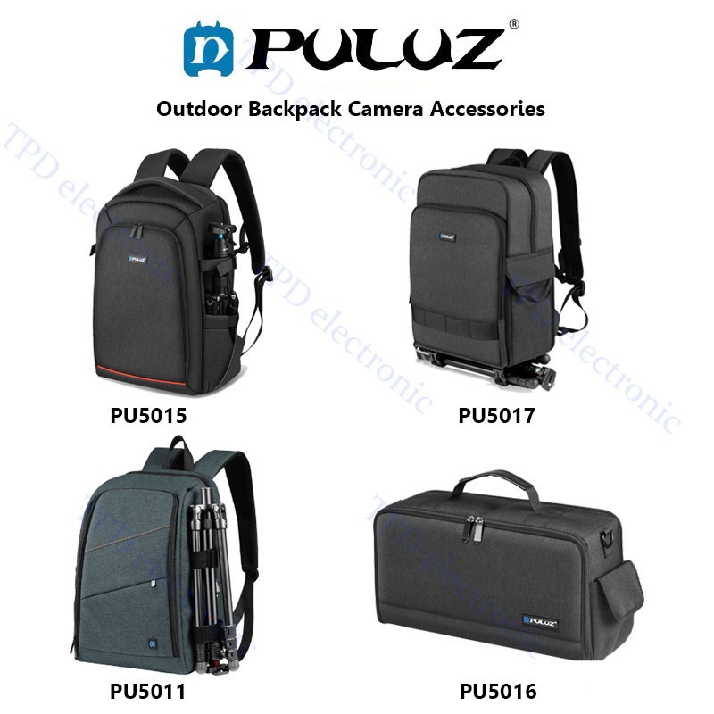 PULUZ Outdoor Backpack Camera Accessories Bag กระเป๋าเป้ สะพายหลัง กันน้ำ สำหรับเก็บกล้อง DSLR ดิจิตอลและอื่นๆ