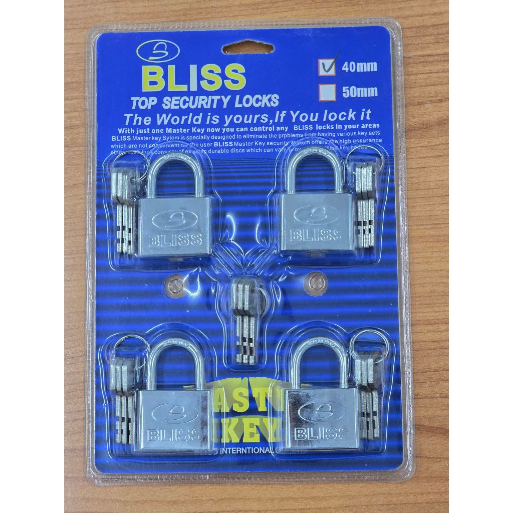 BLISS กุญแจระบบลูกปืนมาสเตอร์คีย์ 50 มิล จำนวน 5 ชุด กุญแจมาสเตอร์คีย์ ไขได้ในดอกเดียว