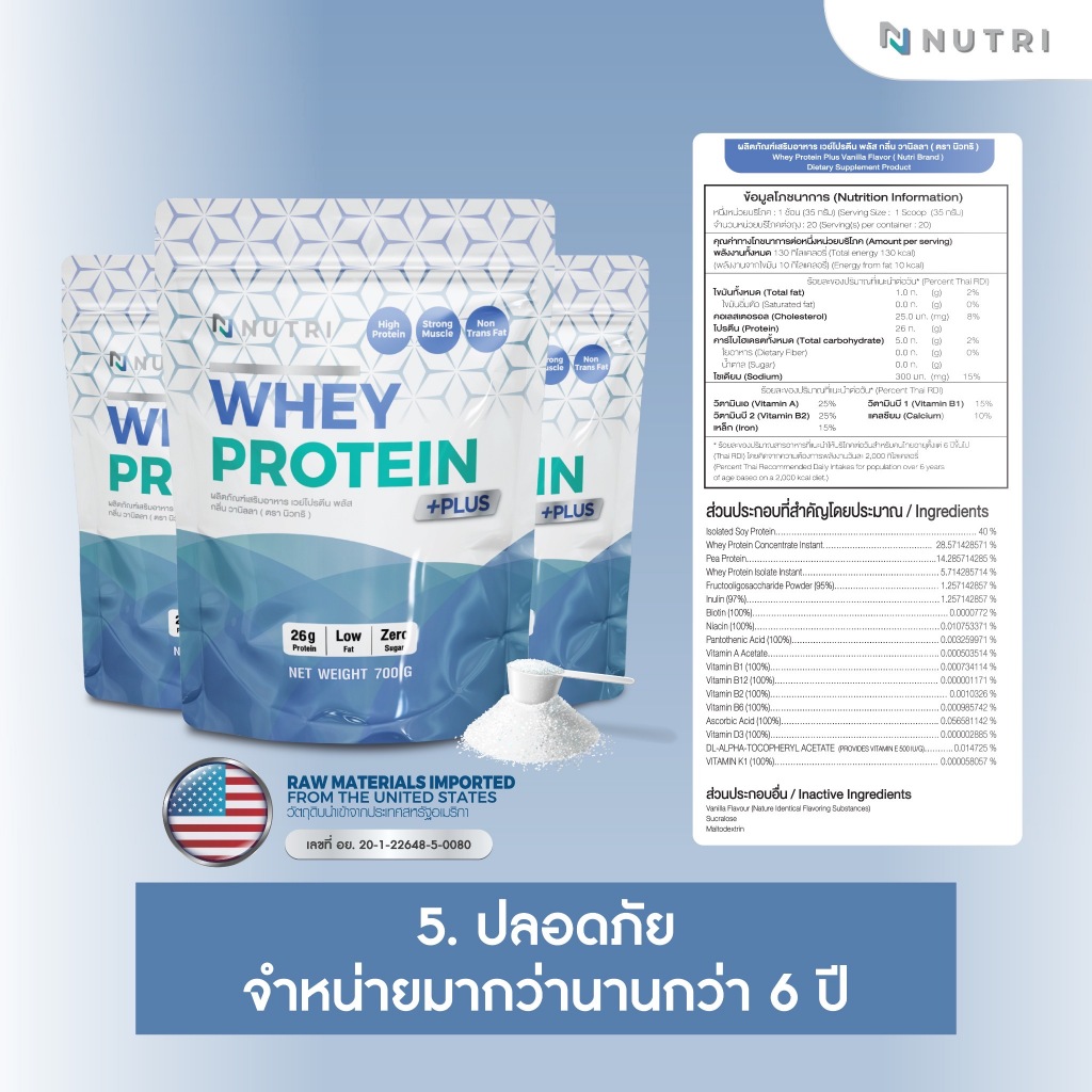 Nutri Whey Protein lsolate - นิวทรีเวย์โปรตีน เวย์โปรตีนผู้สูงอายุ โปรตีนผู้สูงวัย แคลเซียมสูง - รูปที่ 7