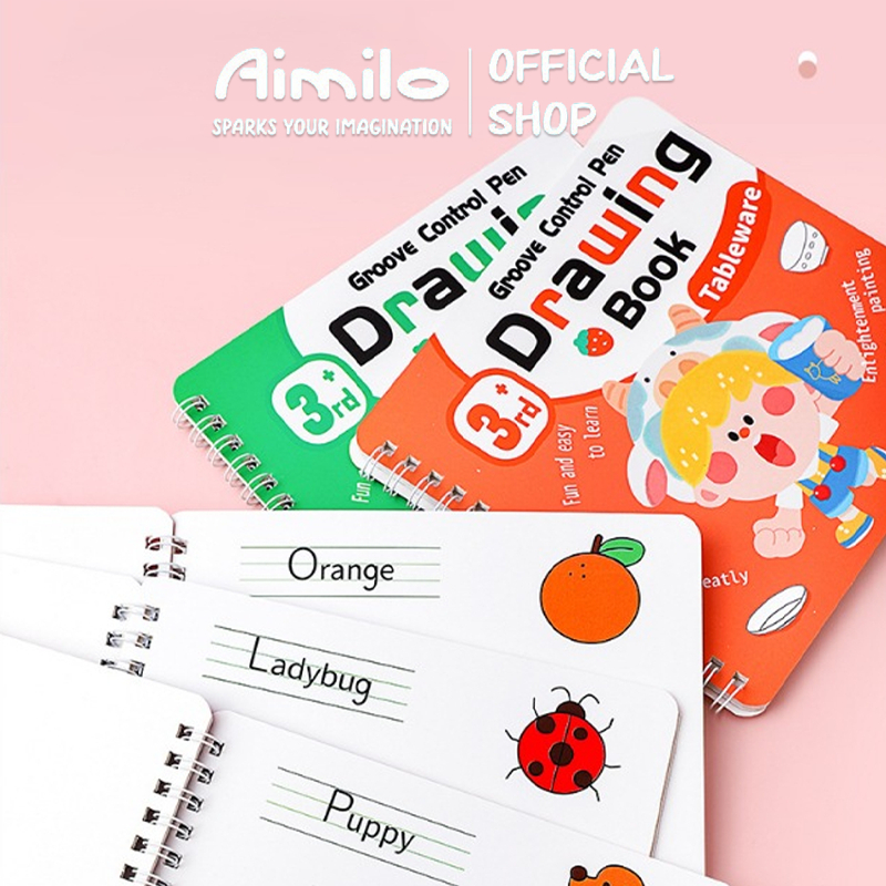 Aimilo สมุดระบายสีสำหรับเด็ก สมุดระบายสี ธีมต่างๆ สมุดภาพระบายสี 8 แผ่น