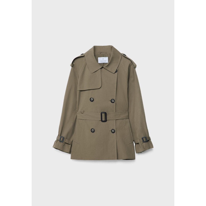 STRADIVARIUS เสื้อเทรนช์โค้ท เสื้อโค้ตคอปก แขนยาว MEDIUM OVERSIZE TRENCH COAT