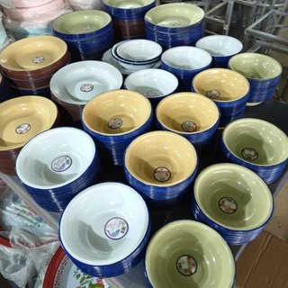 1ชุด= ได้6ใบ จานชามเคลือบ สีสันน่ารัก