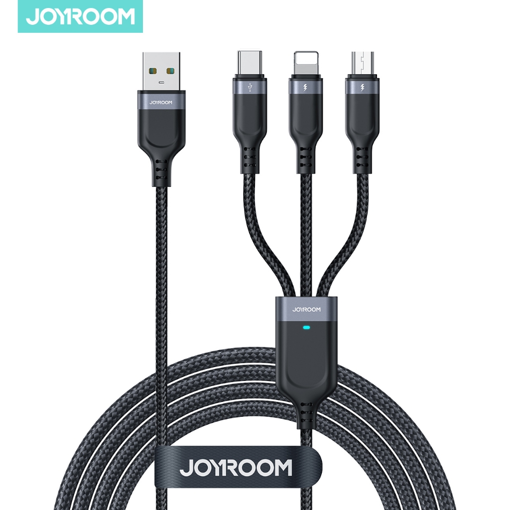 Joyroom รุ่น JR-S-A18 สายชาร์จ 3.5A USB 3 in 1/4 in 1 ชาร์จพร้อมกัน 3 เครื่อง สายยาว 0.3มและ1.2ม