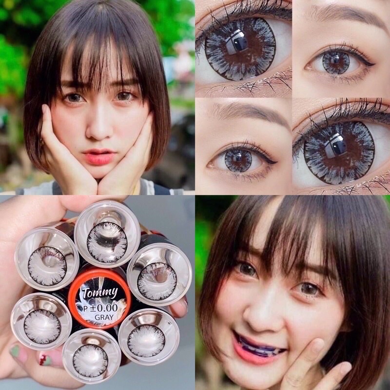 **มีค่าสายตา0.00-10.00**Pitchy tommy Gray Brown black 💋 บิ๊กอาย สุดปัง คอนแทคเลนส์ รายเดือน มีอย