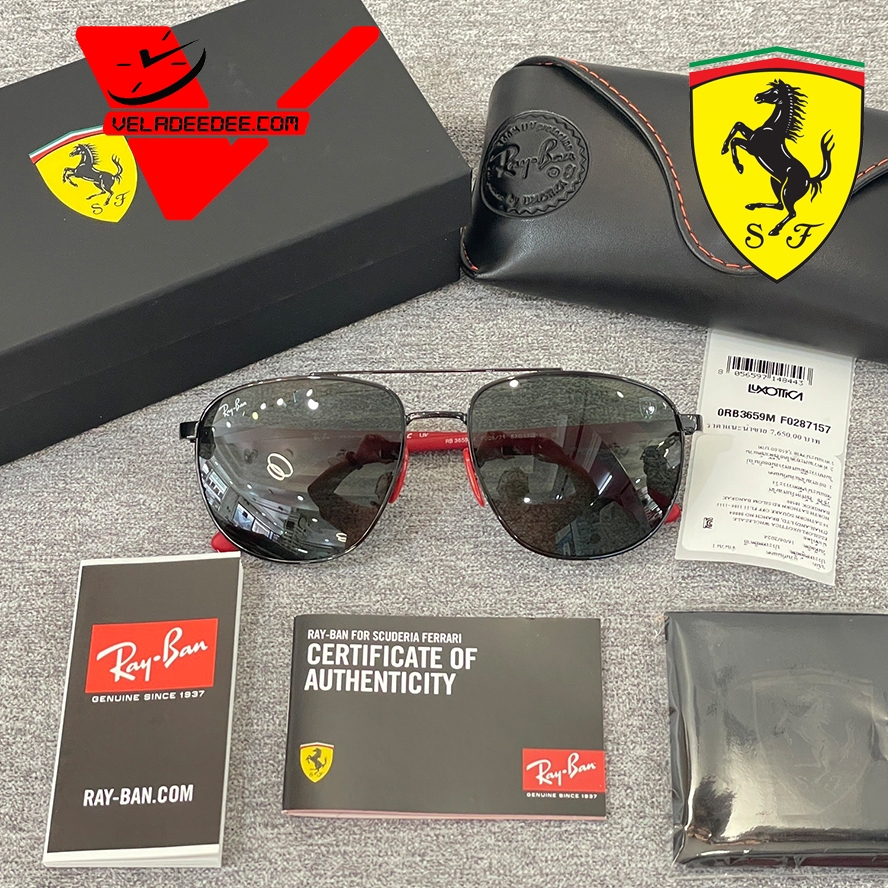 แว่นตากันแดด ยี่ห้อ RayBan FERRARI COLLECTION รุ่น RB3659M F0287157 ขนาด 57