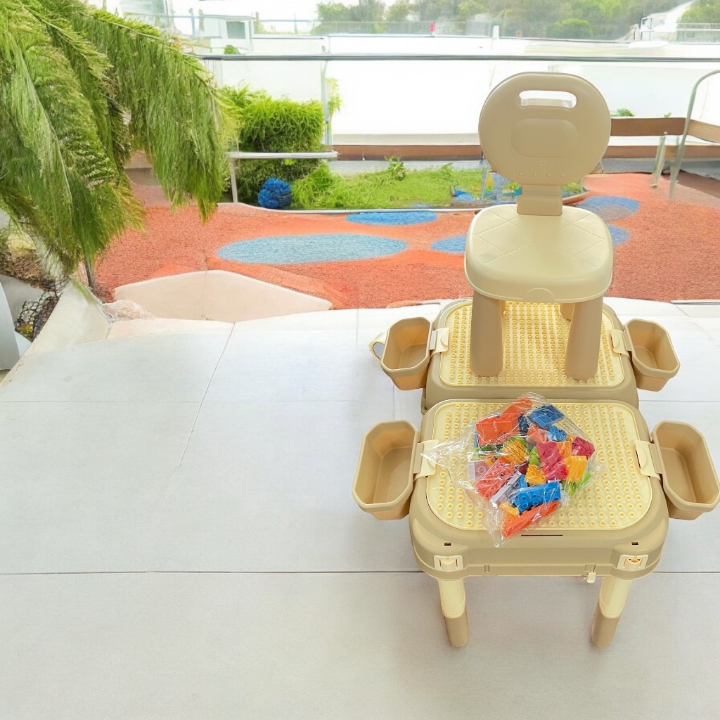 ชุดโต๊ะบล็อกการเรียนรู้  (มีล้อลาก)Leon Learning Learning Block Table Set