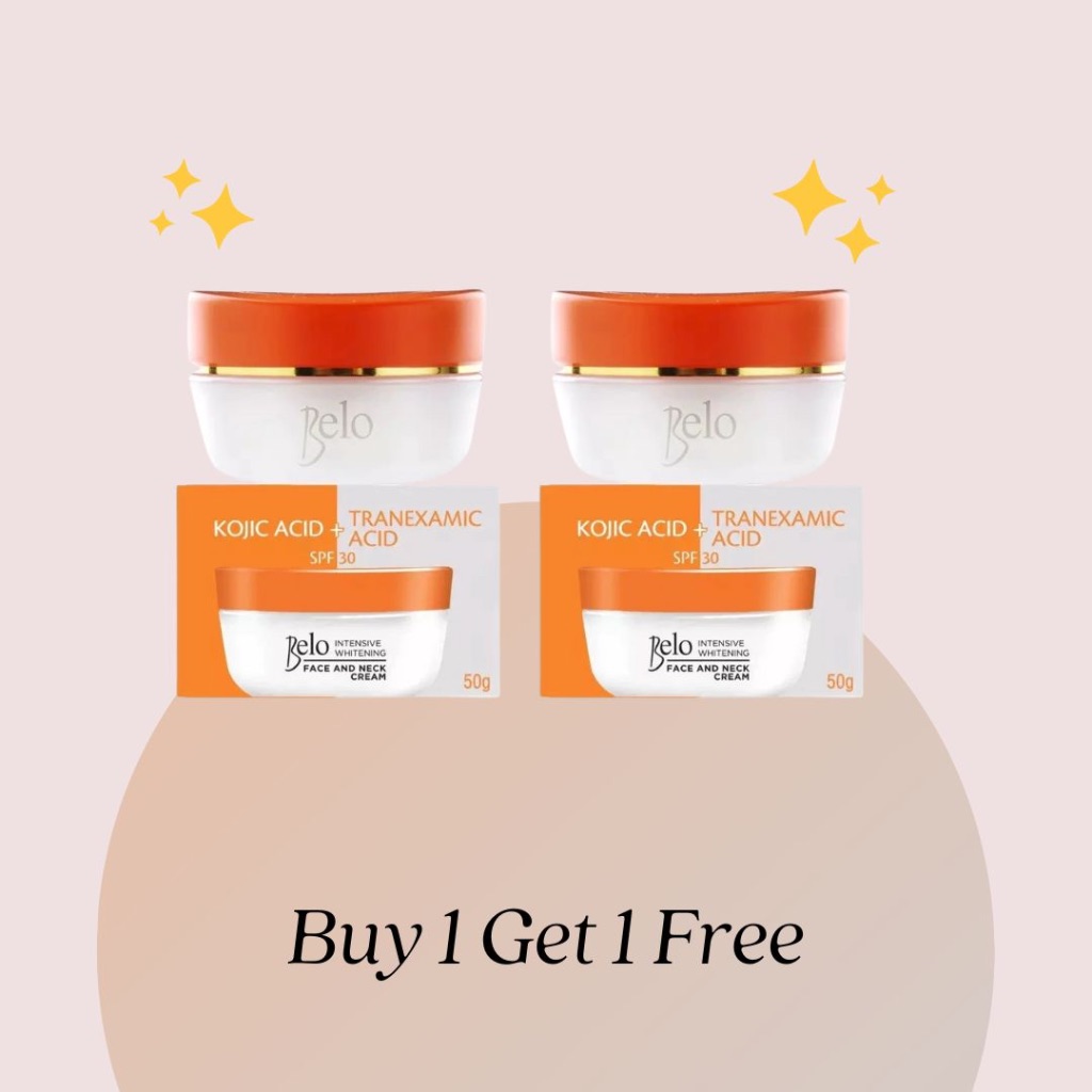 (Buy 1 Get 1 Free) Belo Kojic Acid & Tranexamic Acid Lightening & Brightening Face & Neck Cream 50g ซื้อ 1 แถม 1