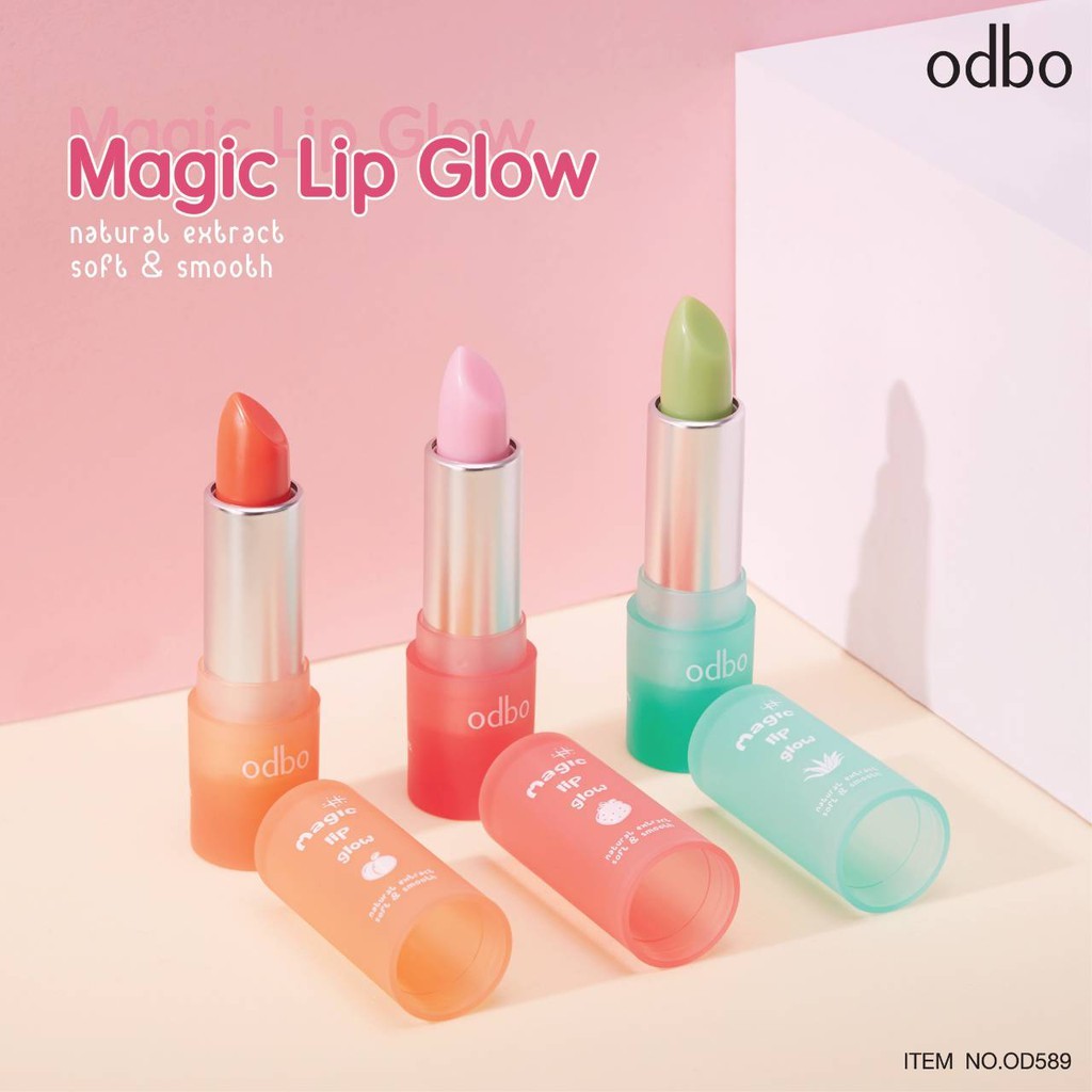 ลิปบาล์มเปลี่ยนสี ODBO Magic Lip Glow Natural Extract Soft & Smooth
