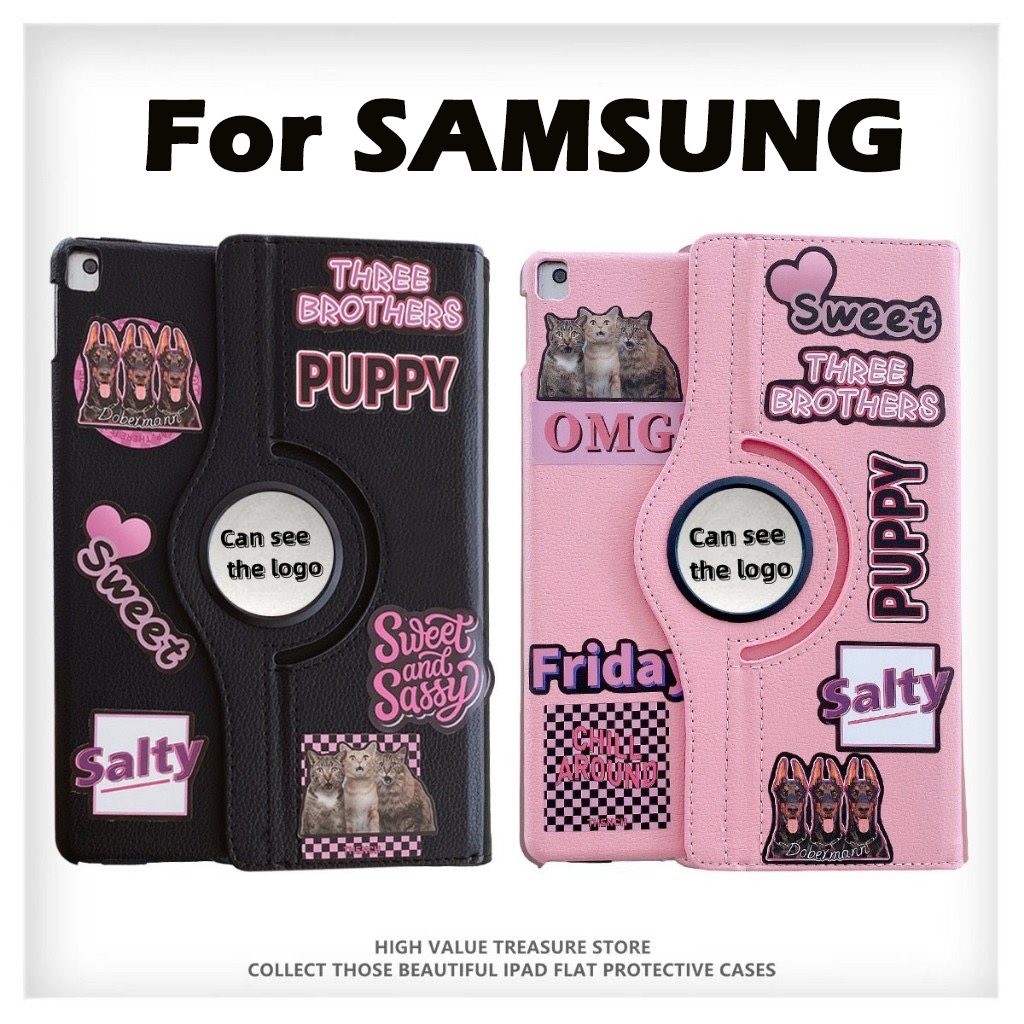 360.เคสฝาพับ หมุนได้ 360° เคส สำหรับ Samsung Tab A9 Plus /Tab A7 lite/Tab S6 lite /Tab S9 FE S9FE เคสหนัง ลายการ์ตูน