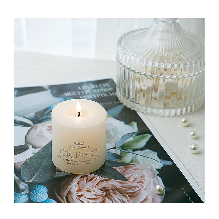 White Classic Smokeless Candle  🕯️🕯️เทียนคลาสสิค เทียนแท่งตกแต่งบ้าน เทียนโรแมนติก เทียนงานแต่งงาน เทียน เทียนแท่ง รูปที่ 8
