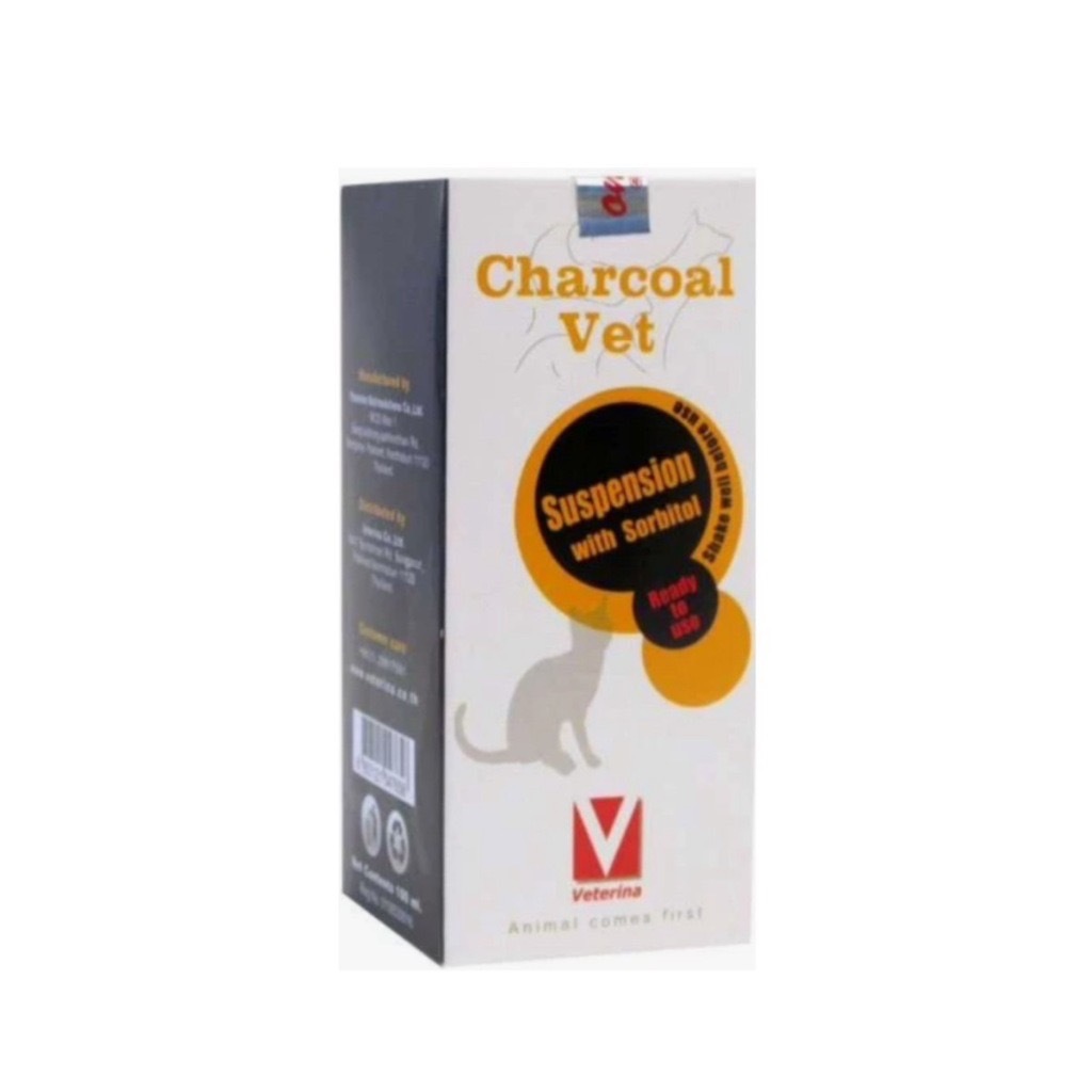 Charcoal Vet (ชาร์โคล เว็ท)  สำหรับสุนัขและแมว ขนาด 100 ml