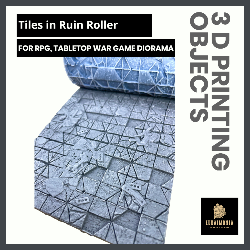 Tiles in Ruin textured roller จัดส่งได้ใน1-3วัน สำหรับทำ terrain war games, trpg, warhammer