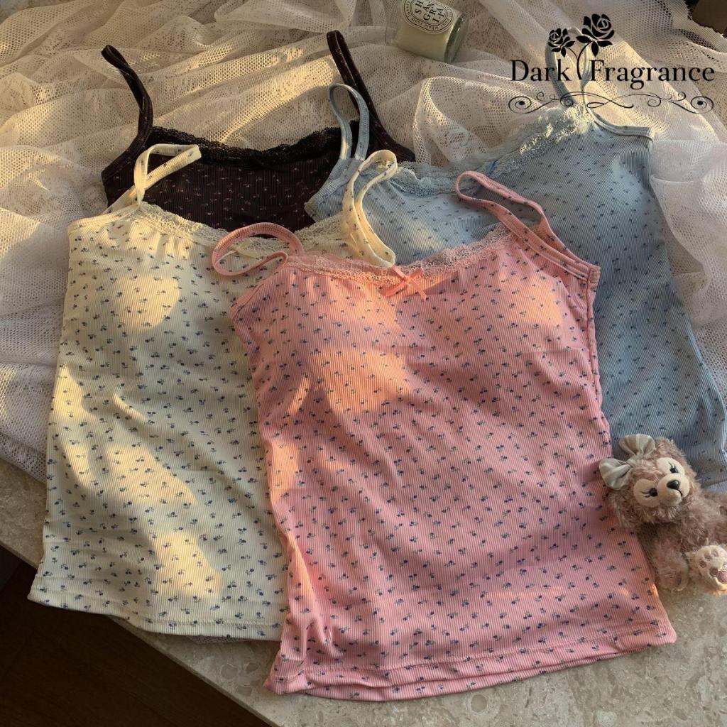 【DarkFangrance】พร้อมส่ง~ เสื้อชั้นในสตรีเซ็กซี่ เสื้อครอปลูกไม้ หลายสี ทันสมัยและดูดี ราคาถูก.