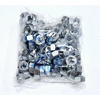 หัวน็อต 6MM ชุบซิ้งค์ ขอบ#10 *ราคาต่อ 1ห่อ* ตัวเมียเบอร์10 หัวน็อตเบอร์10 หัวน็อตมิลขาว6มิล