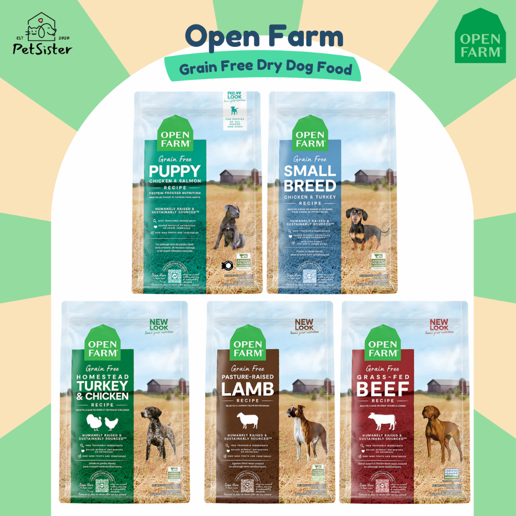 🐶Open Farm Grain-Free Dry Dog Food 3 ขนาด อาหารสุนัขเกรดโฮลิสติก x Petsister