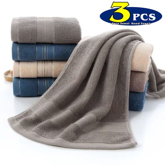 Towel ผ้าขนหนูเช็ดหน้าผ้าฝ้าย 3,ผ้าขนหนู 34x74 ซม,หนา ผ้าเช็ดตัว,ผ้าเช็ดตัวผ้าเช็ดตัวโรงแรม