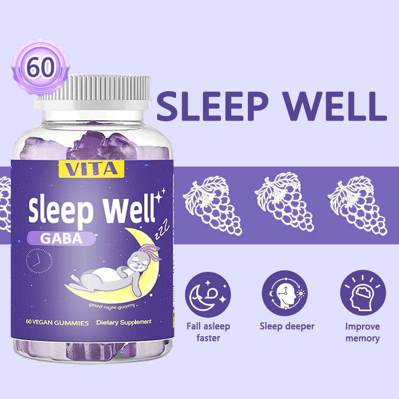 Gaba 60 gummies กาบาไนท์ นอนง่าย หลับลึก ปรับคลื่นสมอง ผ่อนคลาย ลดความเครียด ลดการตื่นระหว่างการนอน