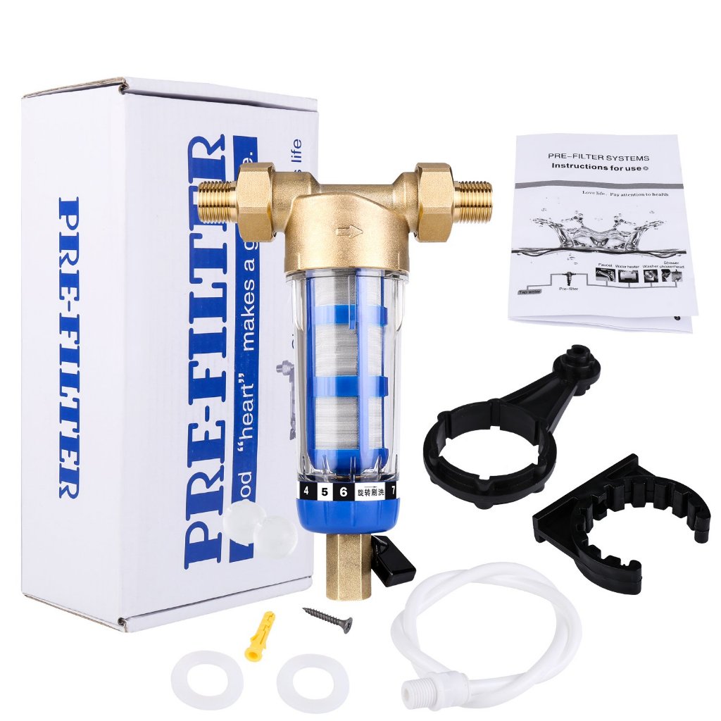 C37 กรองน้ำ Pre-Filter Water ไส้กรองสแตนเลส 1/2นิ้ว ระบบกรองน้ำ พร้อมอุปกรณ์ ในครัว ไม่ใช้ไฟฟ้า