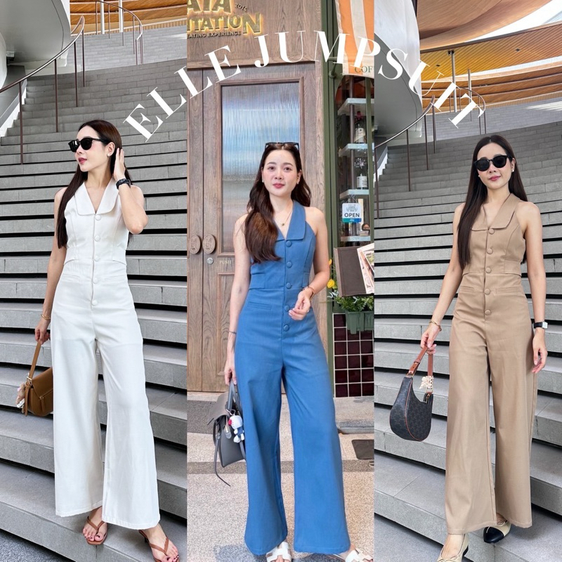 Elle jumpsuit☁️ จั๊มสูทแพทเทิร์นสวย
