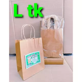 ถุงกระดาษ หูหิ้ว ขนาด MINI , M , L , XL ความหนา125 แกรม ยกลัง ยี่ห้อ TK , ถูกดี(SUNPAC) ,โชคดี