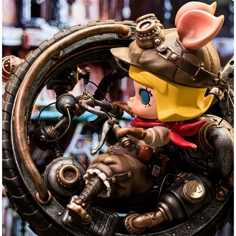 POP MART MOLLY Steam Punk Piggy Bike 100%